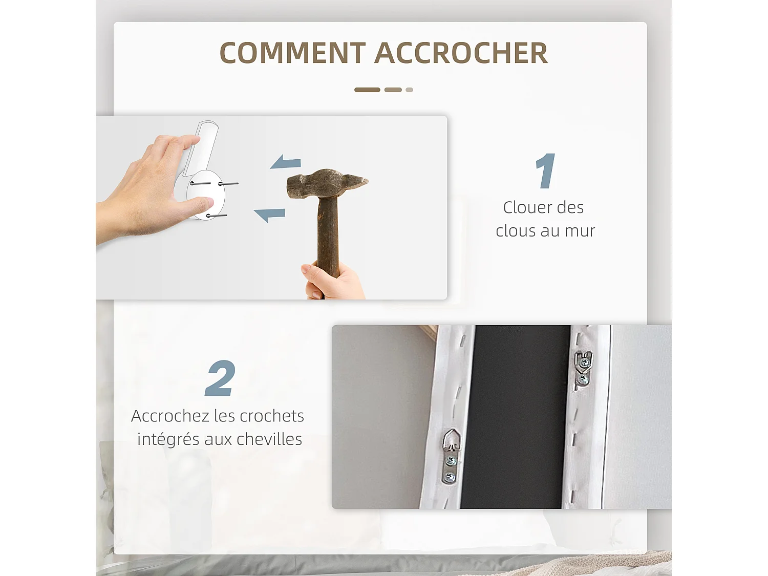 Tableau imprimé et peint feuilles ginkgo biloba - dim. 100L x 80l cm - décoration murale - toile 100% polyester structure bois de pin encre dorée blanc