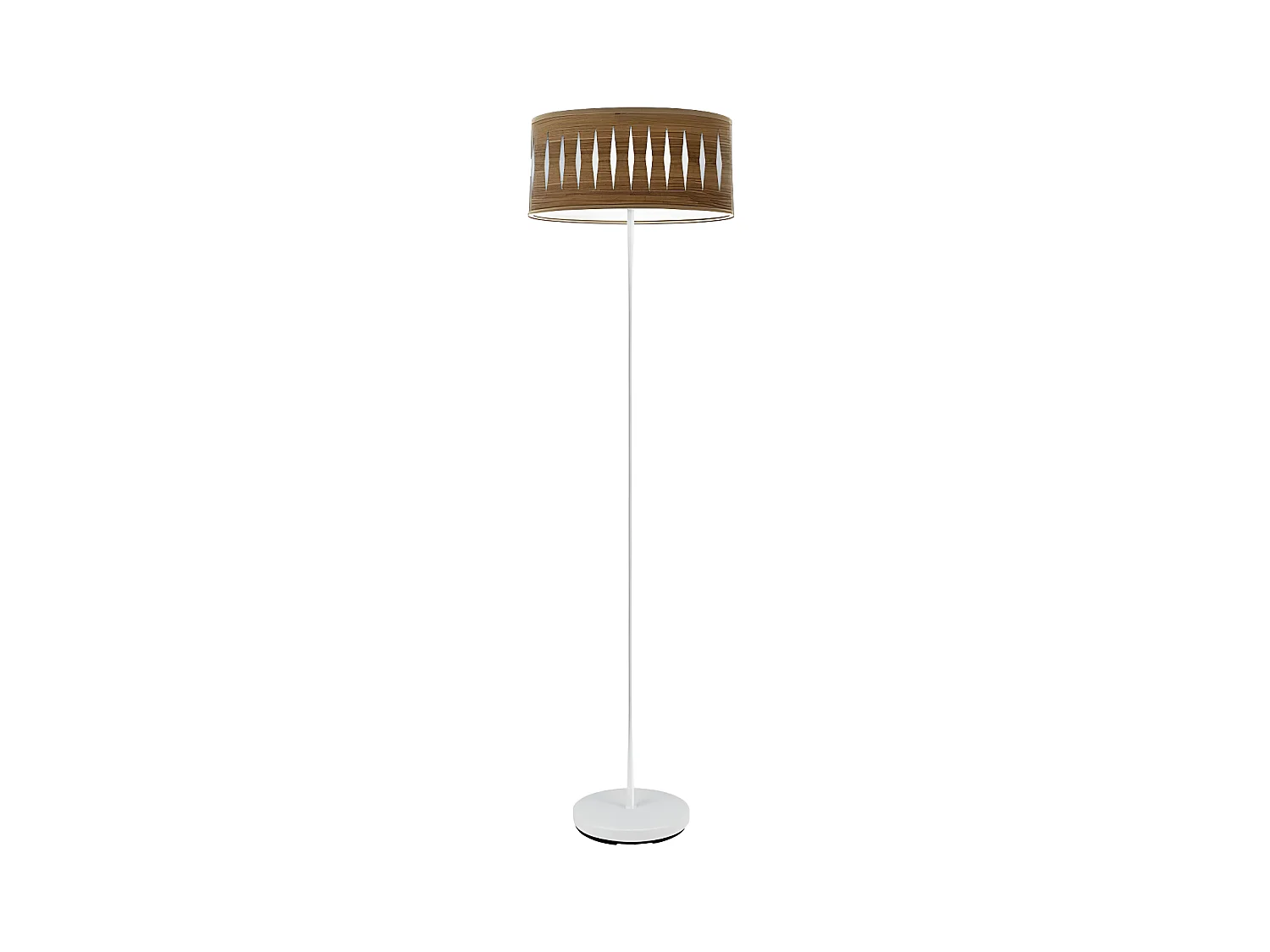 Salon Foot Lamp modèle Piron Blanc / bois foncé FABRILAMP