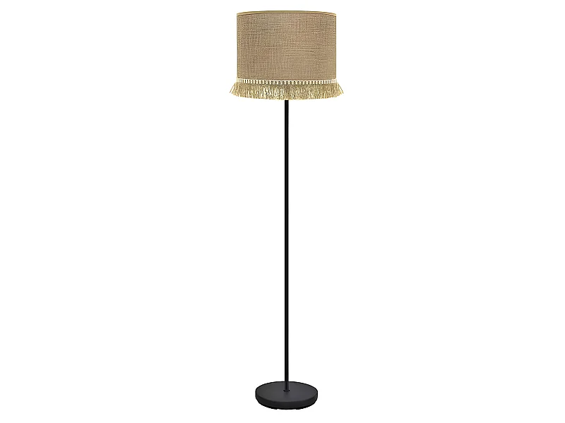 LAMP Salon pied en Noir avec modèle de sérigraphie Sibyl FABRILAMP