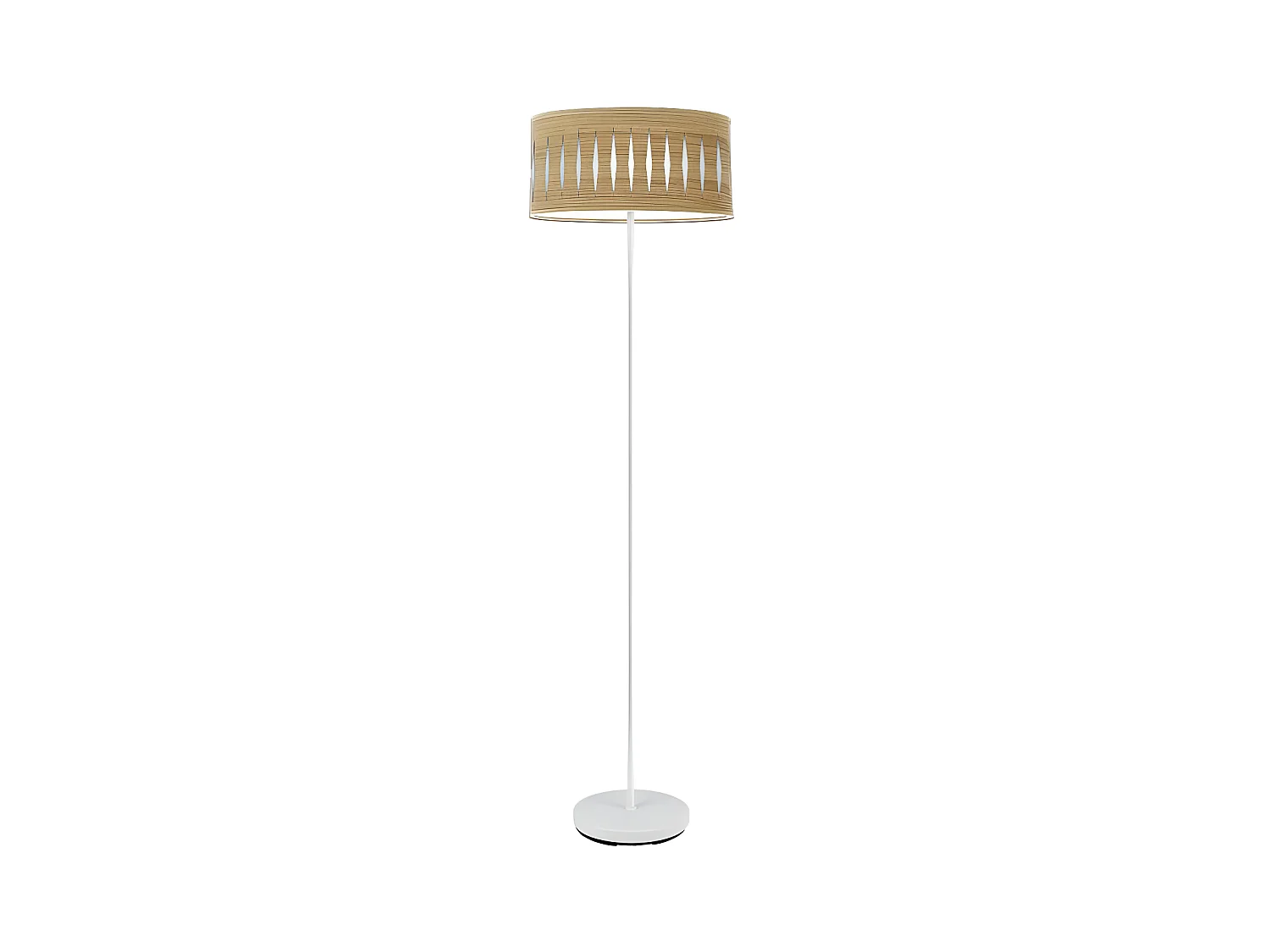 Pied de Salon PIRON couleur bois clair et métal blanc FABRILAMP