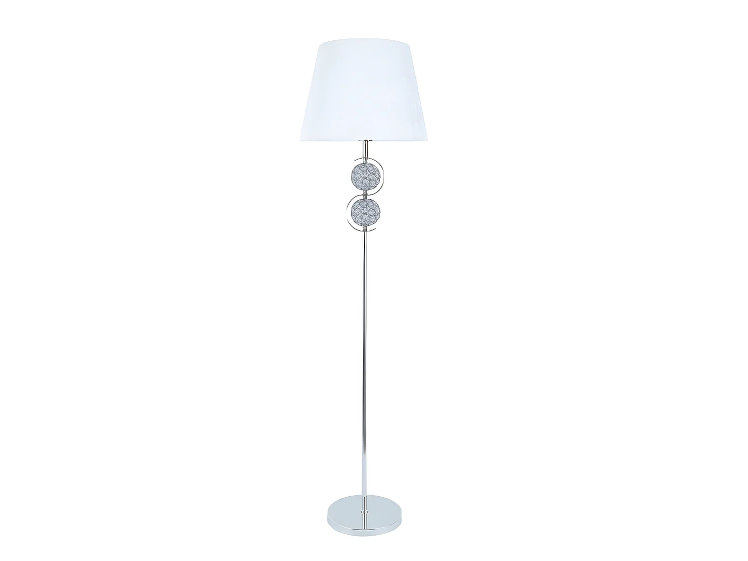 Lámpara De Pie En Cromo Con Pantalla Modelo Honduras