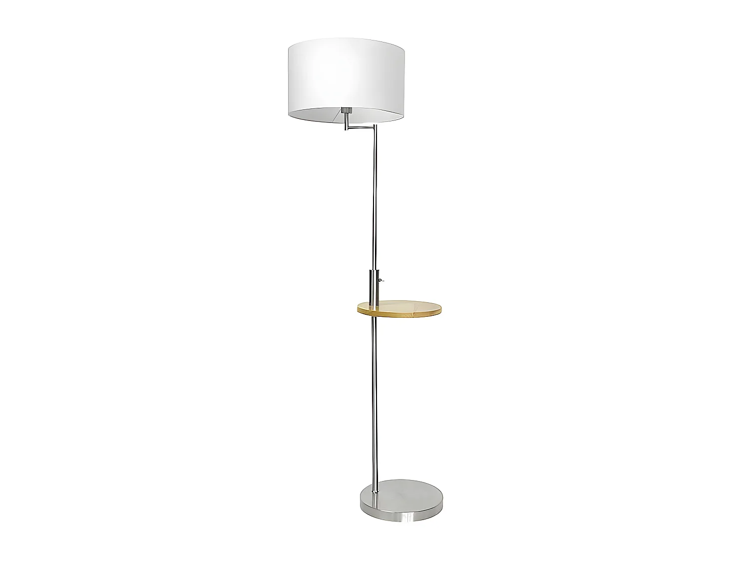 Pie De Salon avec table et connexion USB SIRIO nickel FABRILAMP