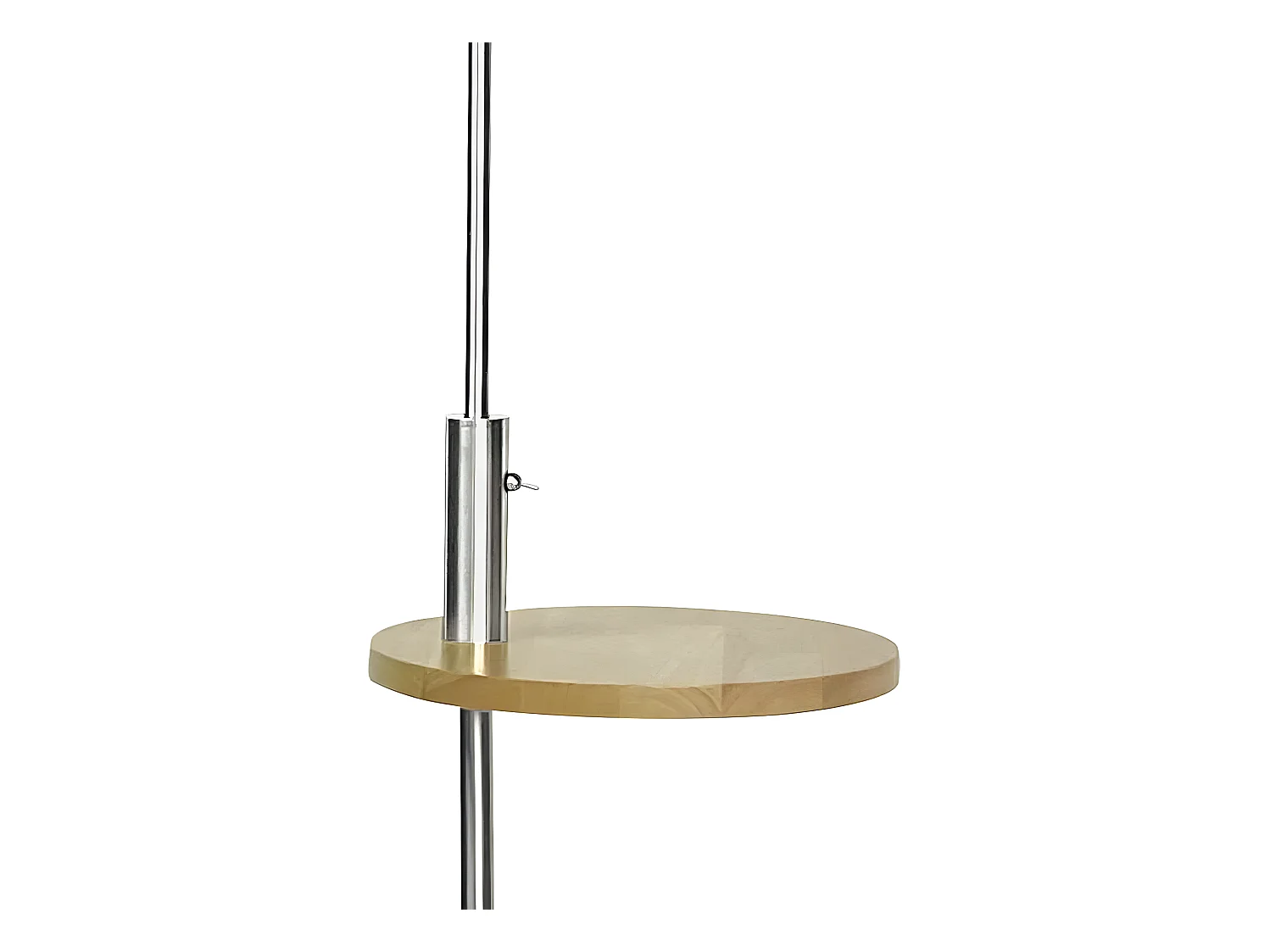 Pie De Salon avec table et connexion USB SIRIO nickel FABRILAMP