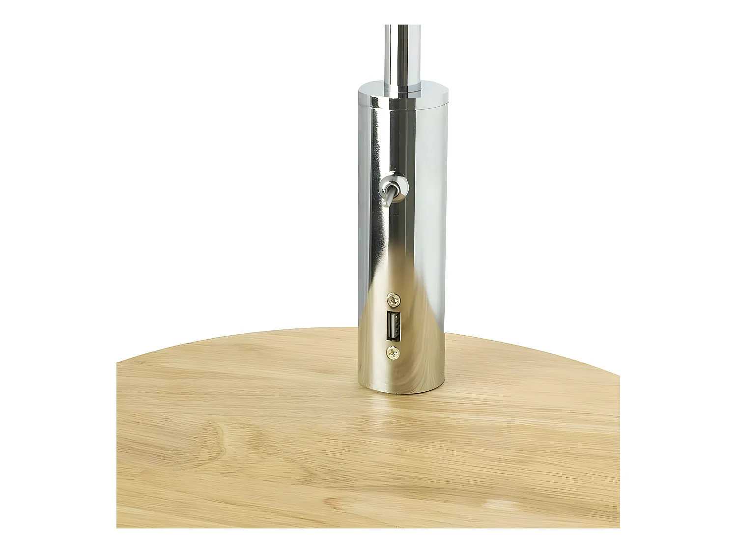 Pie De Salon avec table et connexion USB SIRIO nickel FABRILAMP