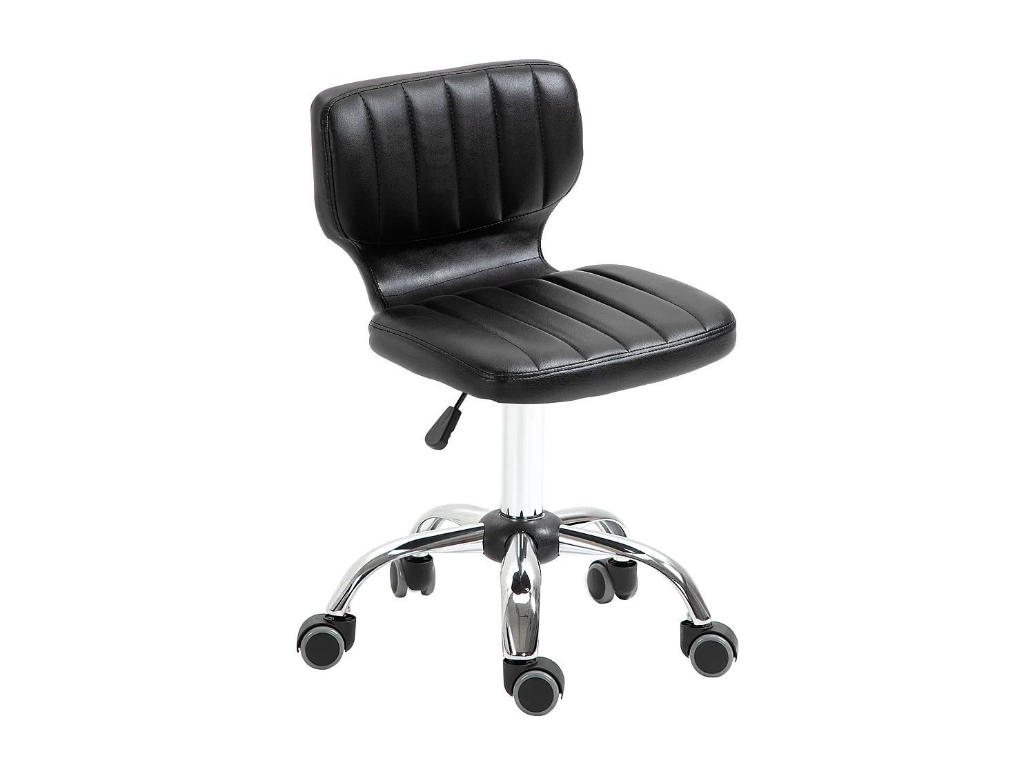 Tabouret de massage - tabouret de travail pivotant 360° - hauteur assise réglable 47-62 cm - revêtement synthétique matelassé noir métal chromé