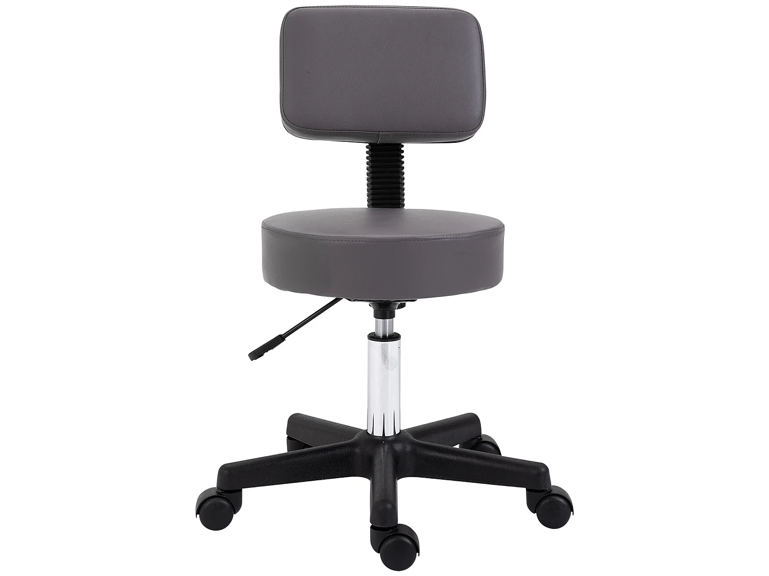 HOMCOM Tabouret massage à roulettes réglable en hauteur pivotant dossier ergonomique gris