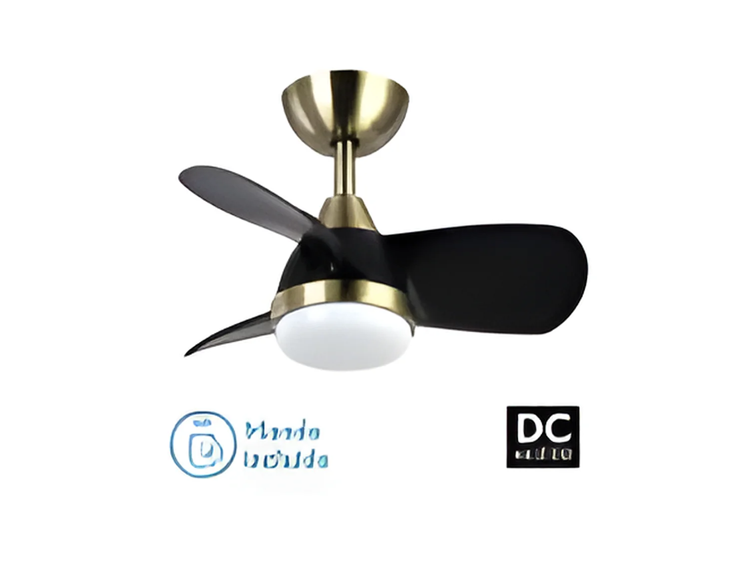 Fan DC PIRDO dorato led 24w con 3 temperature Fabrilamp