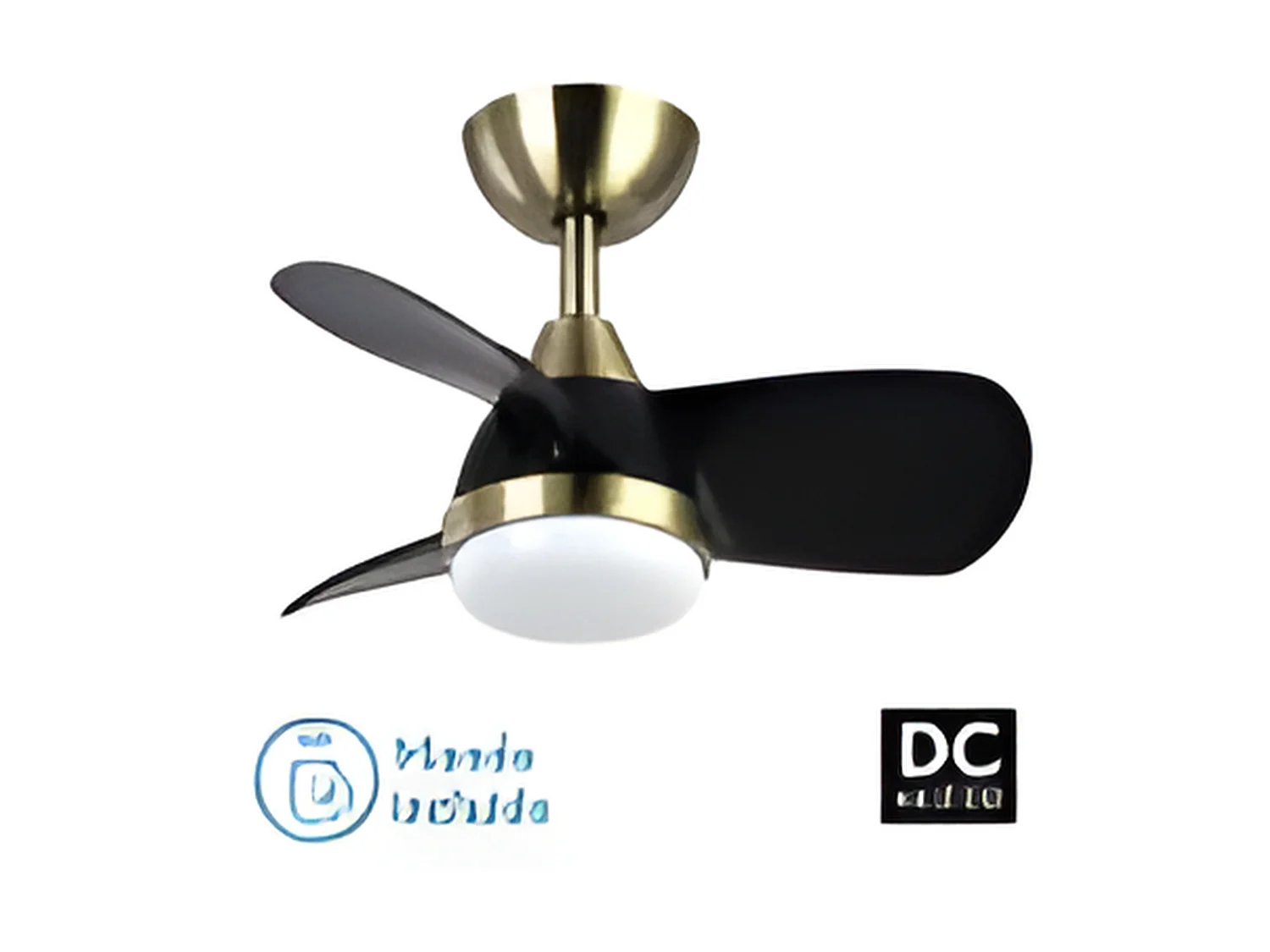 Ventilateur PIRDO doré LED 24w DC 3 températures Fabrilamp