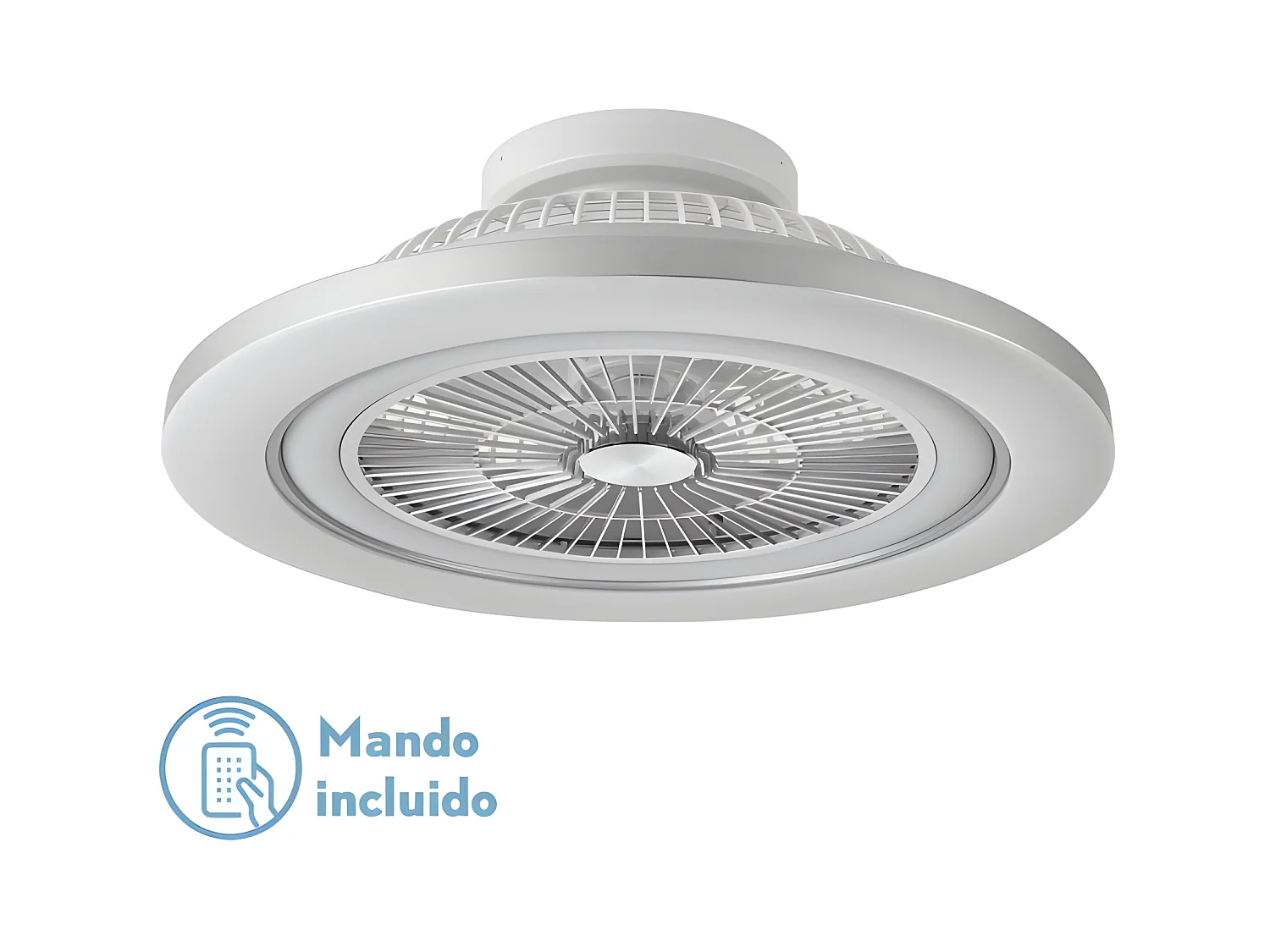 MATO DC ventilatore nichel led dimmerabile telecomando Fabrilamp