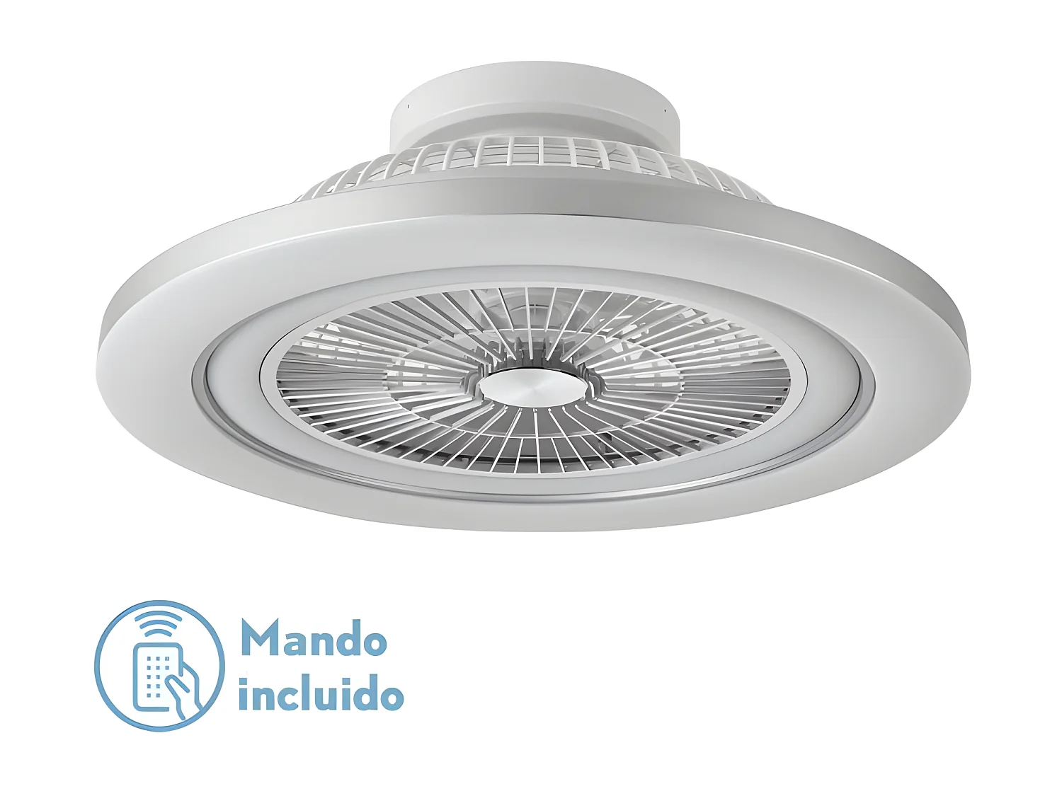 MATO DC ventilatore nichel led dimmerabile telecomando Fabrilamp