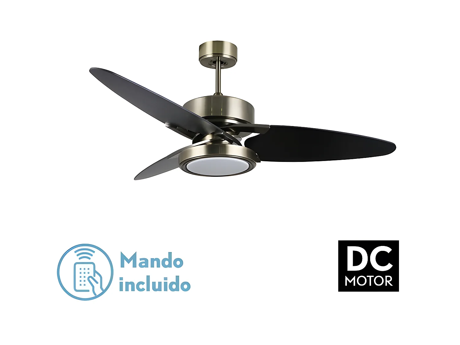 Ventilatore in pelle DC CROSS led telecomando e timer Fabrilamp