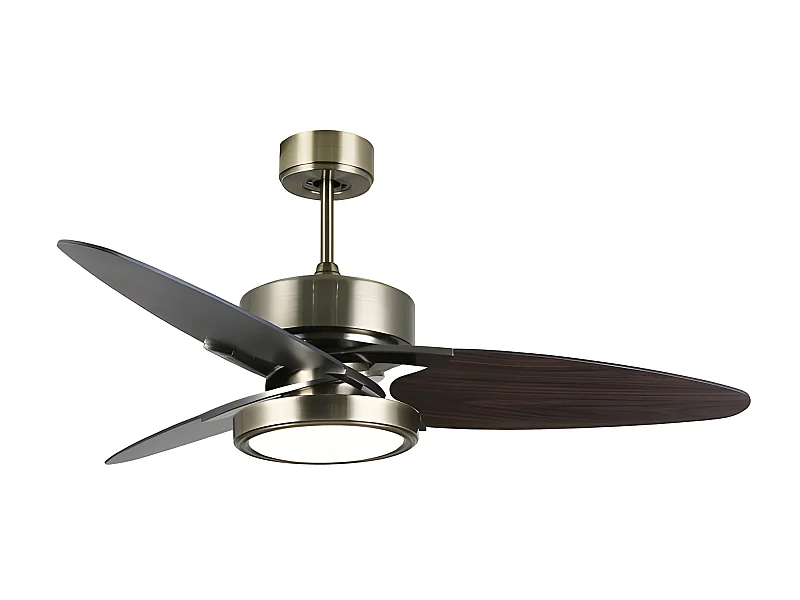 Ventilateur en cuir DC CROSS télécommande led et minuterie Fabrilamp