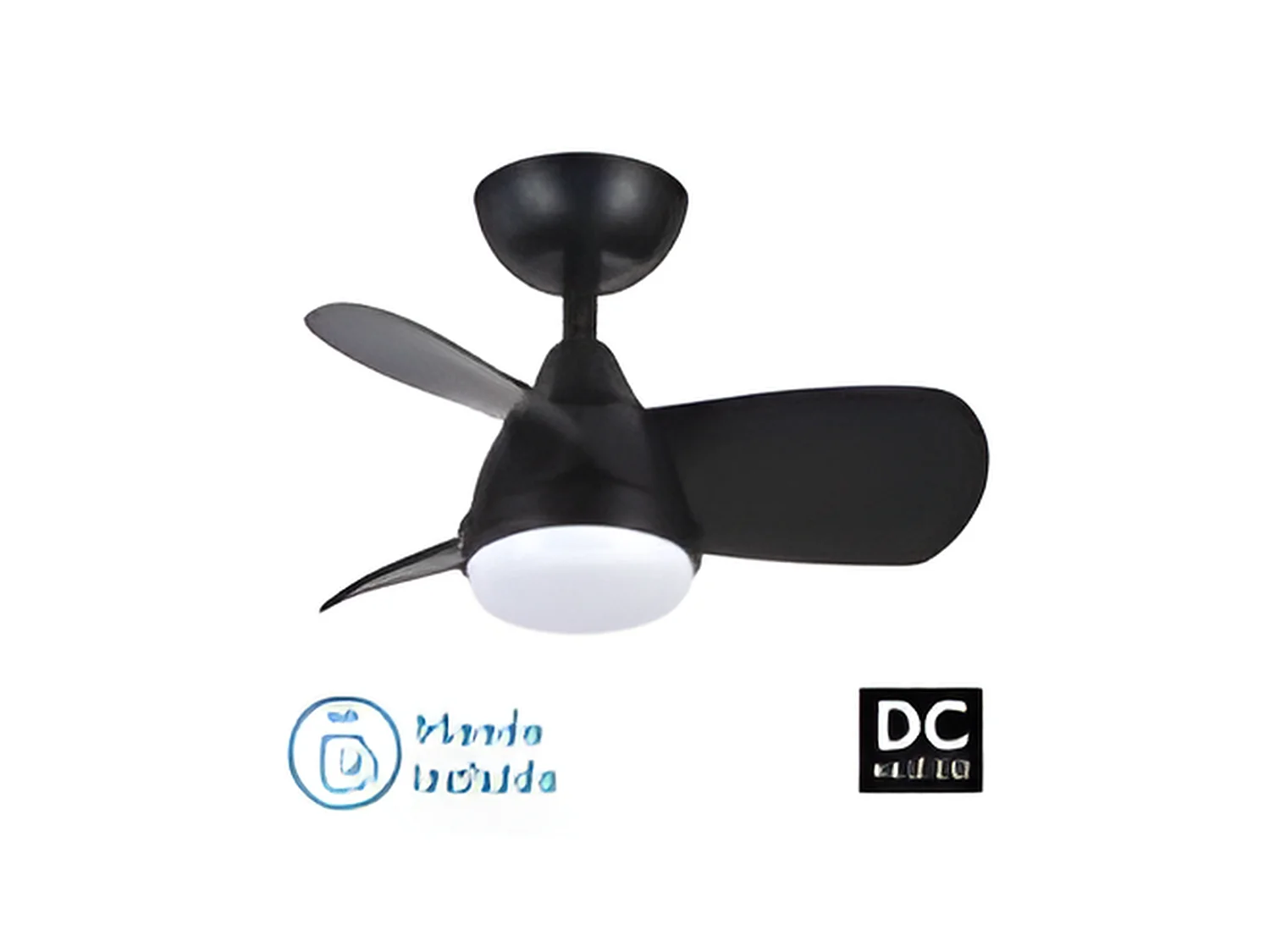 Ventilatore DC PIRDO nero led 24w con 3 temperature Fabrilamp