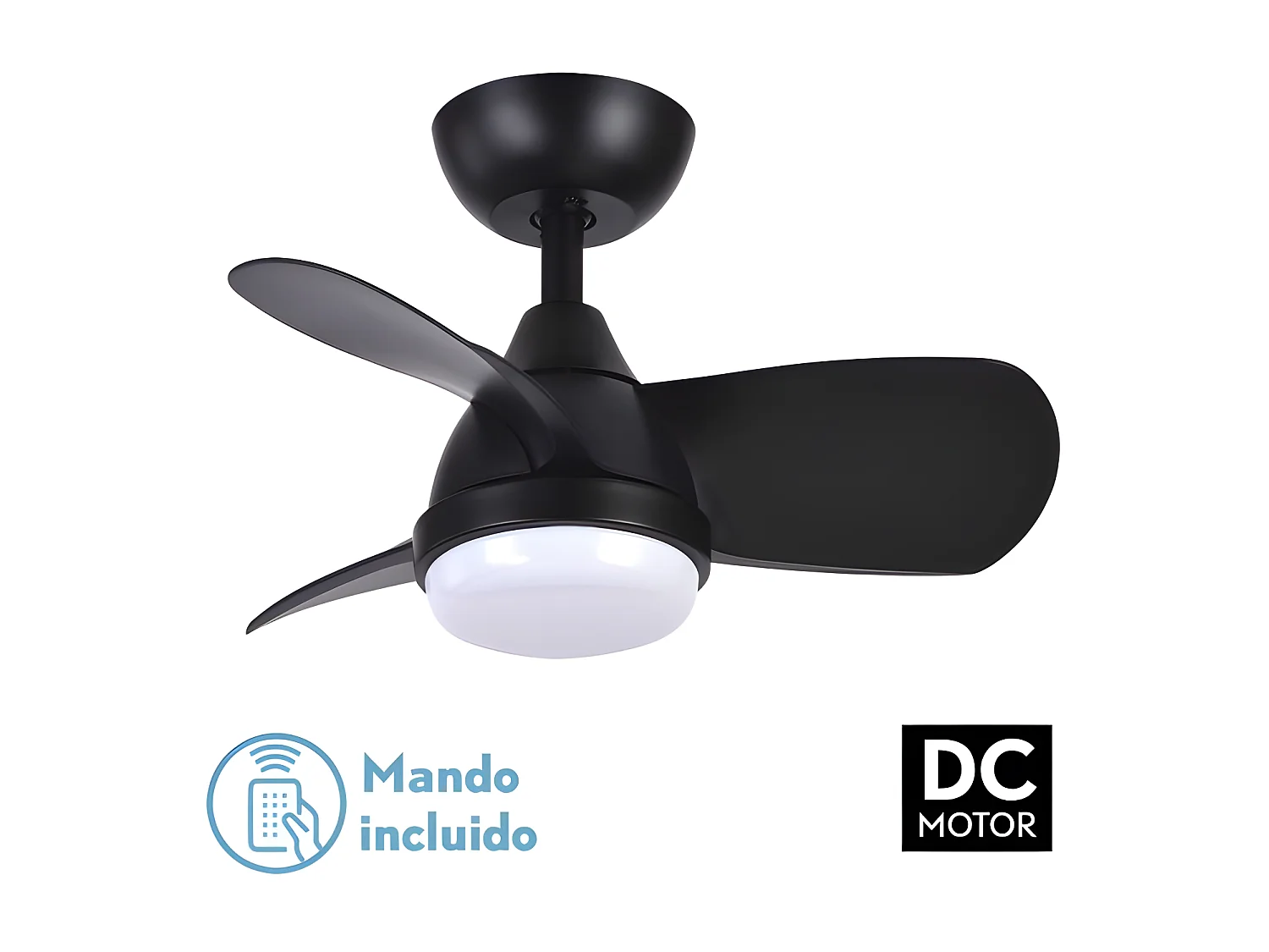 DC Black LED 24W ventilateur avec 3 températures de fabrication