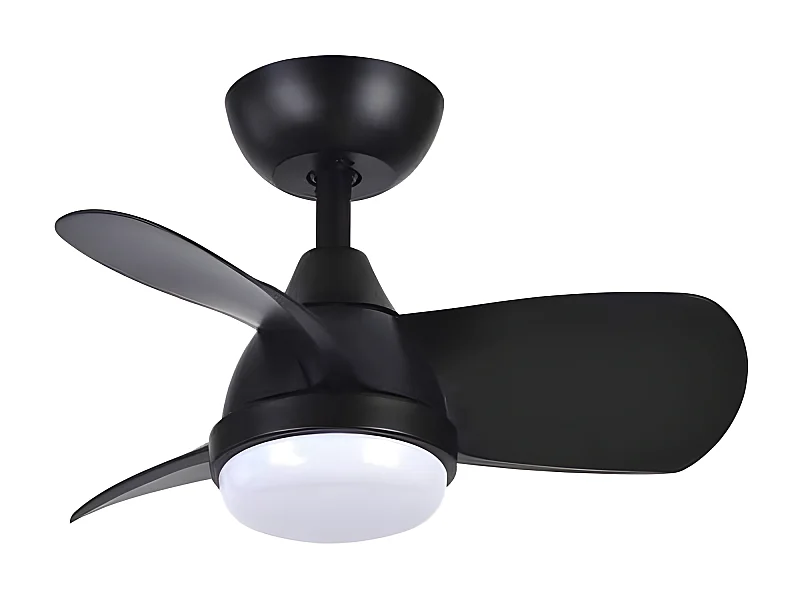 Ventilatore DC PIRDO nero led 24w con 3 temperature Fabrilamp