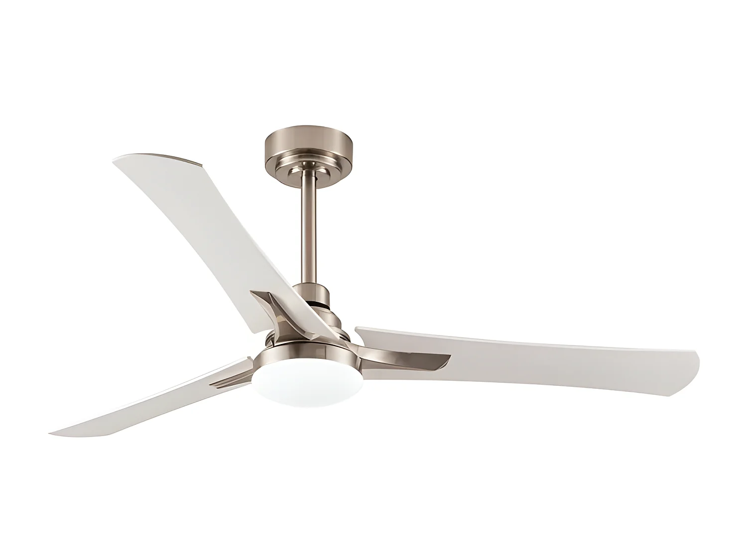 Ventilateur LED DC CORO nickel avec minuterie d'arrêt Fabrilamp