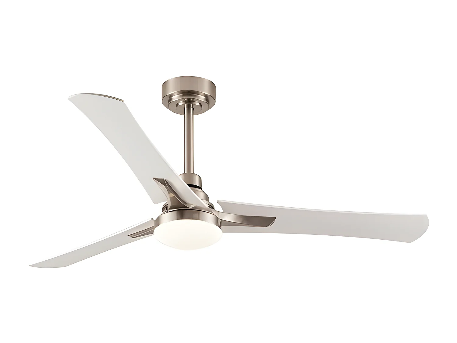 Ventilateur LED DC CORO nickel avec minuterie d'arrêt Fabrilamp