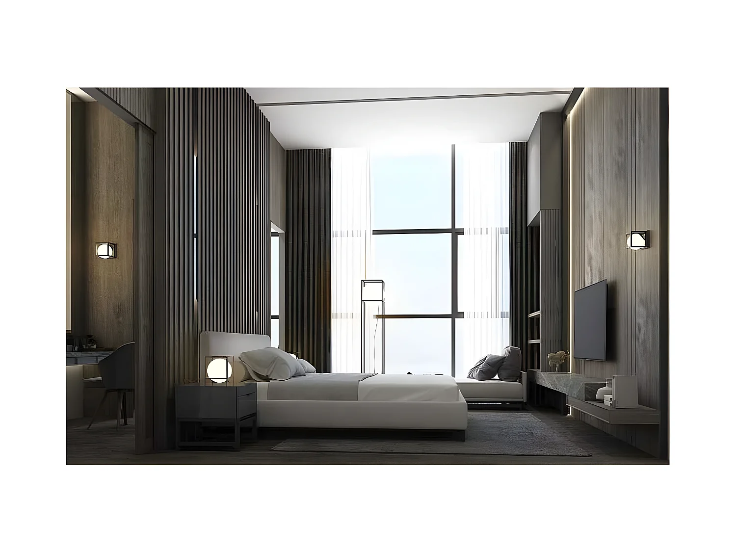 Semi-Plafond trois modules DESIGUAL de différentes hauteurs 3 lumières MANTRA