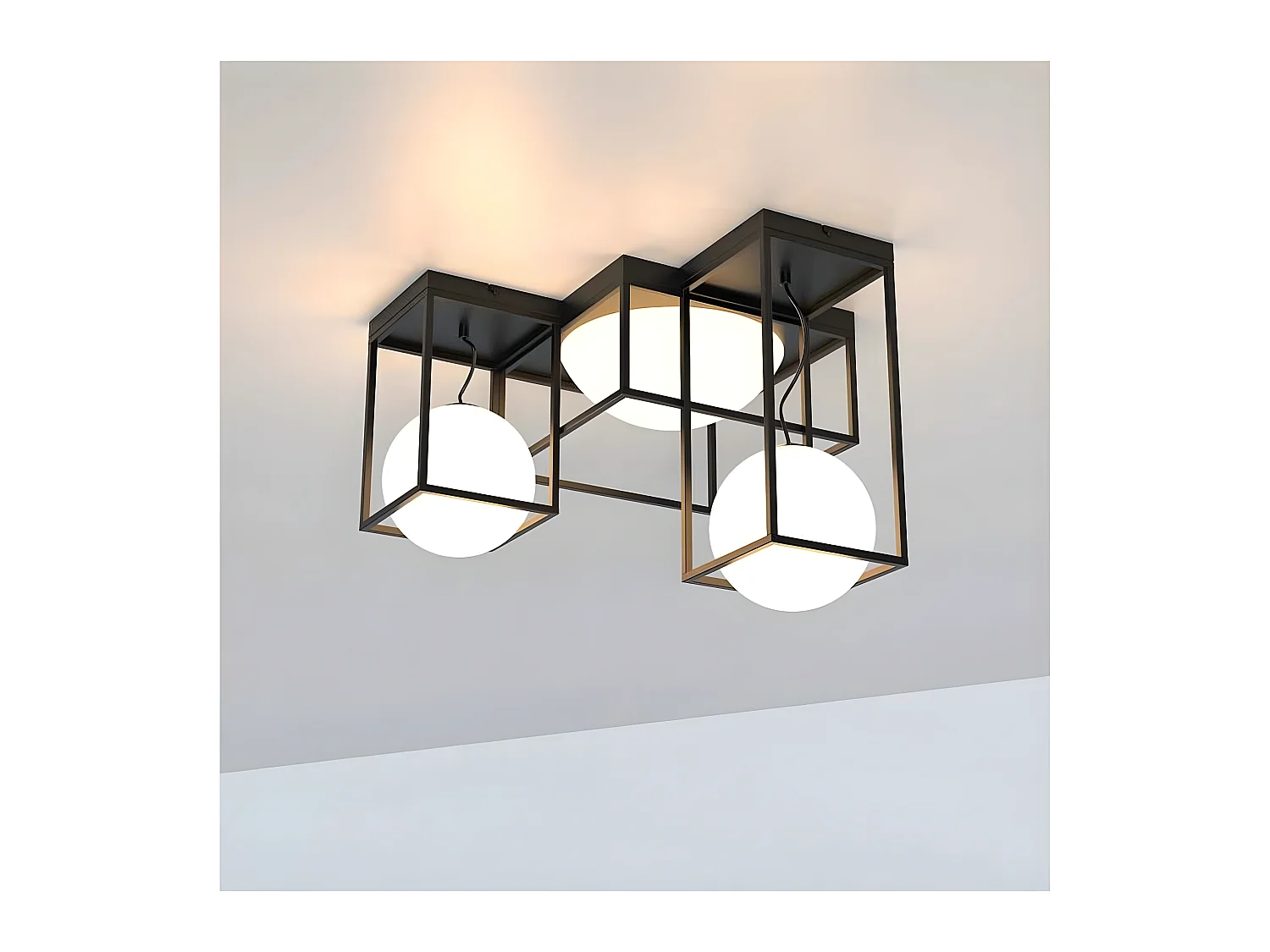 Semi-Plafond trois modules DESIGUAL de différentes hauteurs 3 lumières MANTRA