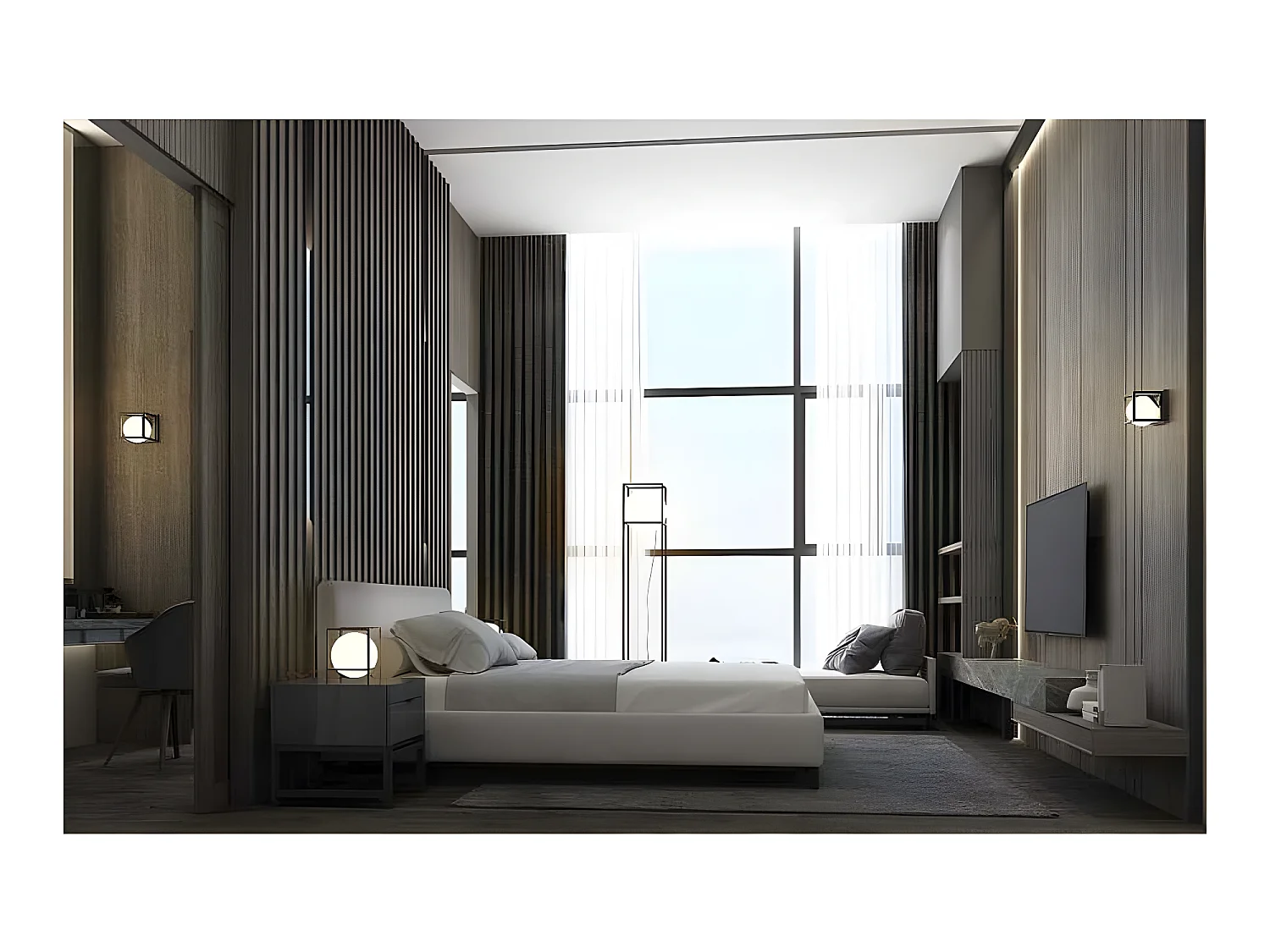 Semi-Plafond trois modules DESIGUAL de différentes hauteurs 3 lumières MANTRA