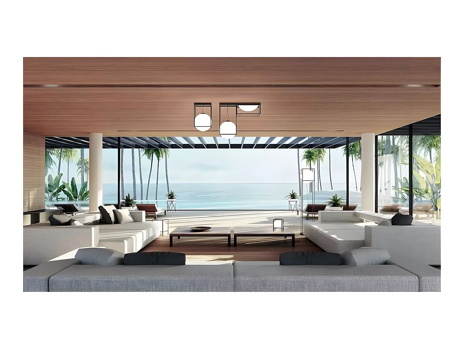 Semi-Plafond trois modules DESIGUAL de différentes hauteurs 3 lumières MANTRA