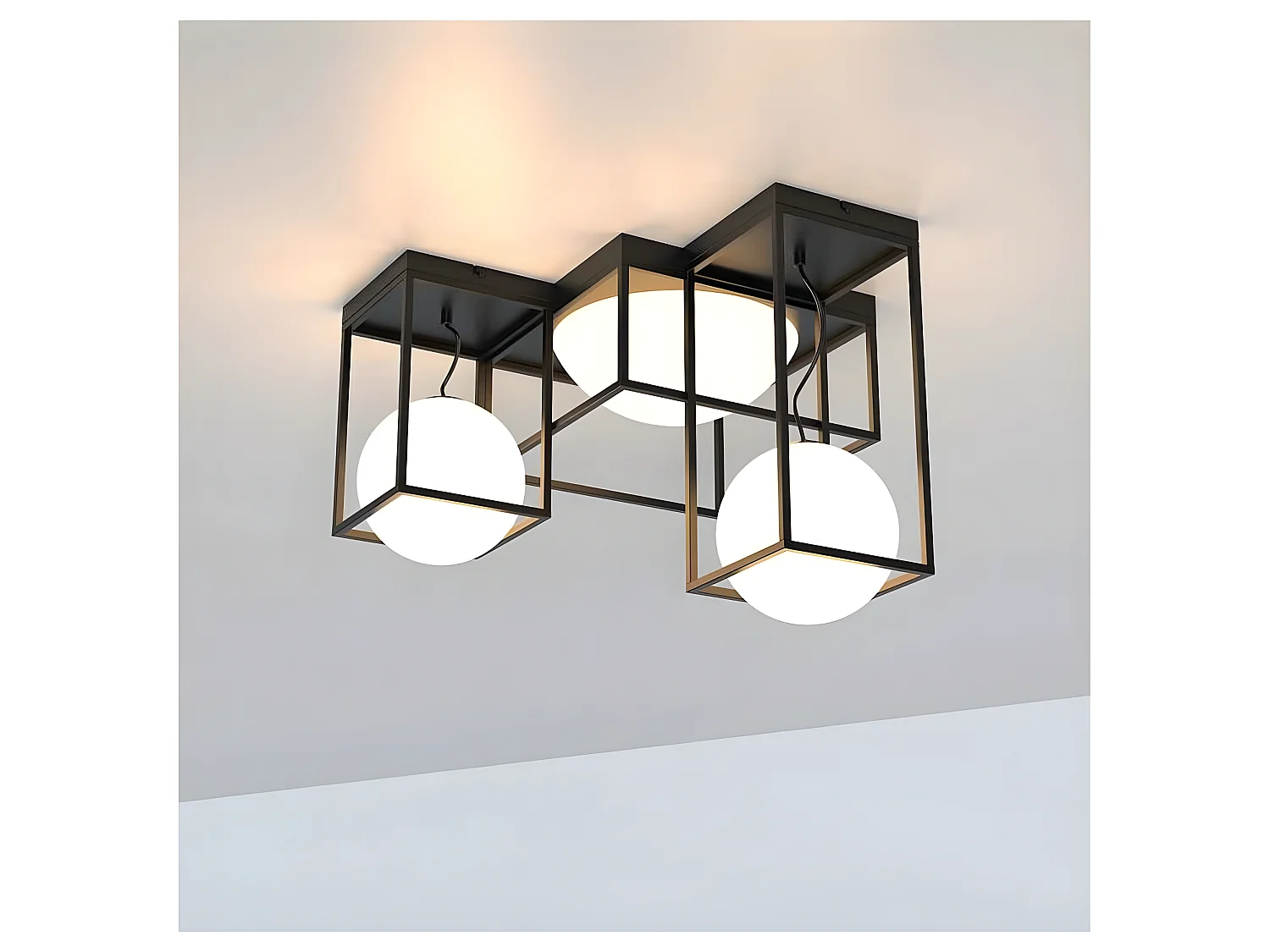 Semi-Plafond trois modules DESIGUAL de différentes hauteurs 3 lumières MANTRA