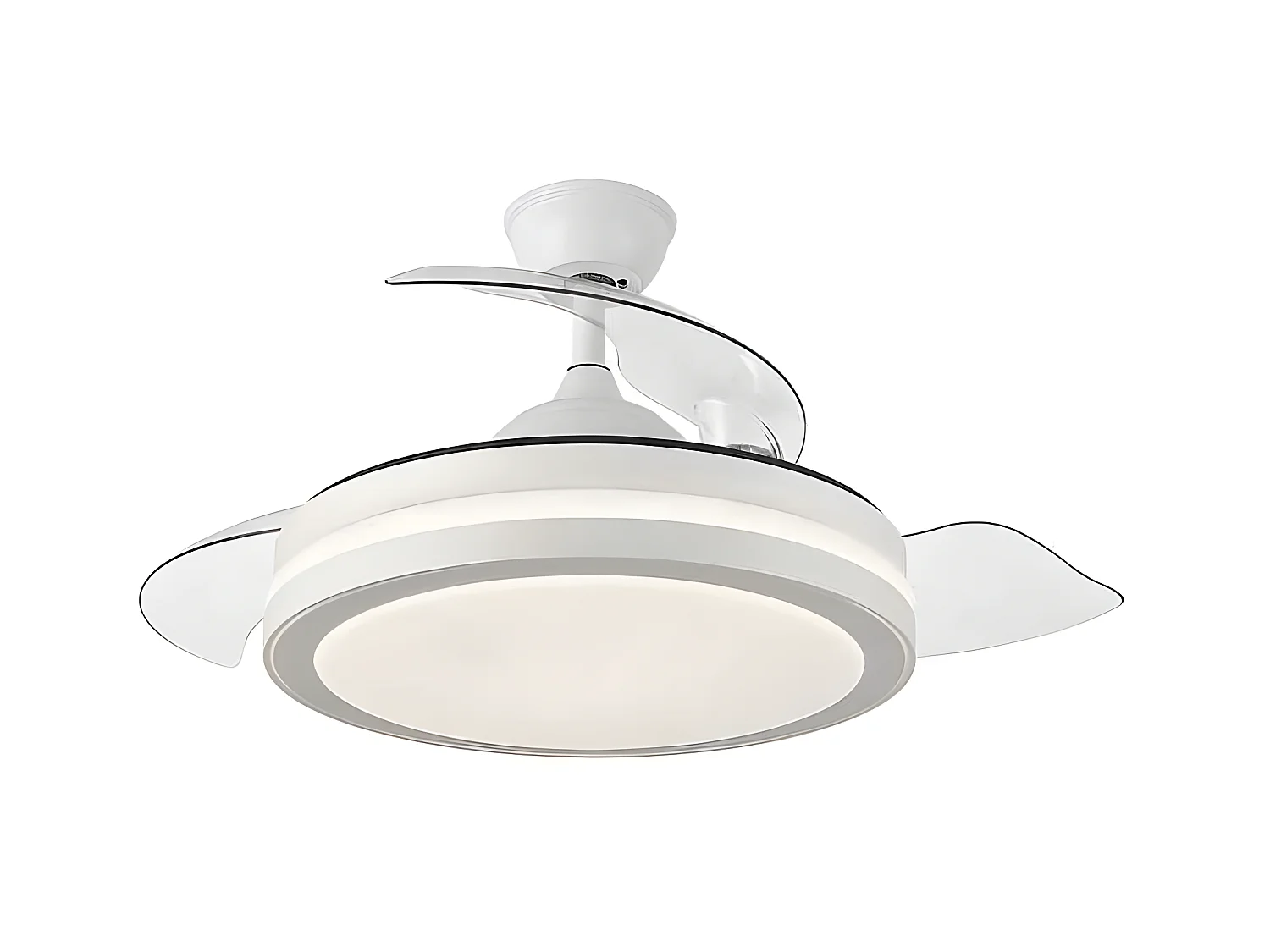 Fan DC ESPARTA S bianco led CCT con memoria a colori Fabrilamp