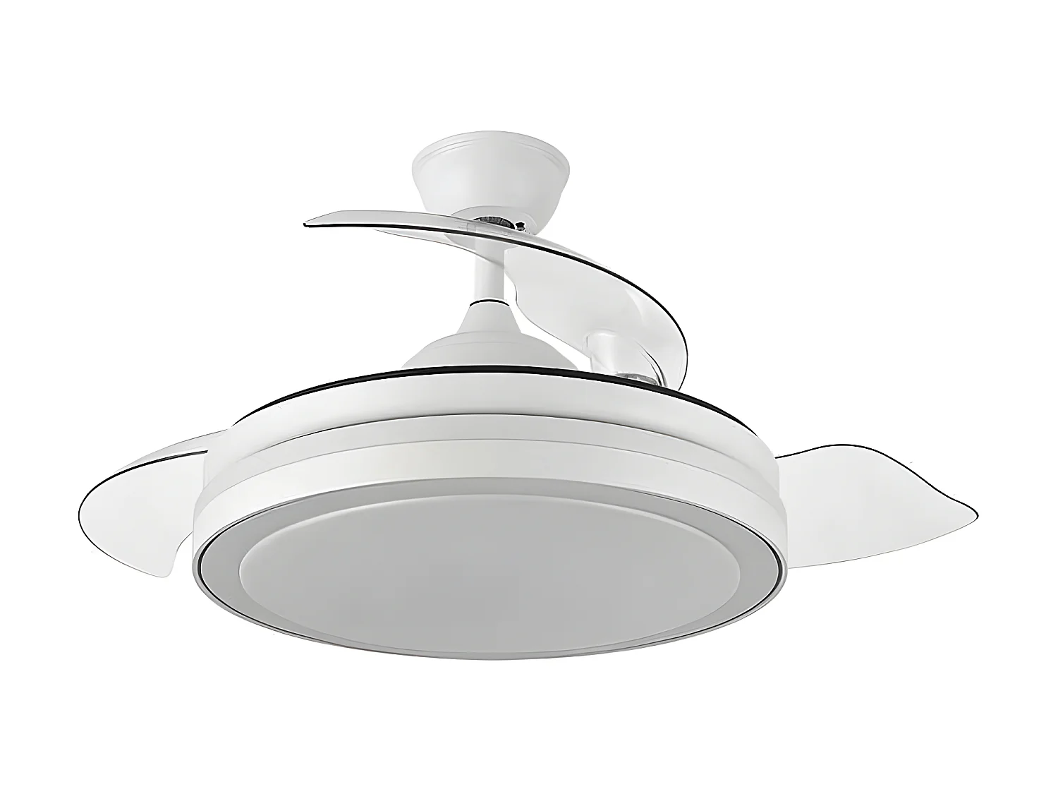 Fan DC ESPARTA S bianco led CCT con memoria a colori Fabrilamp