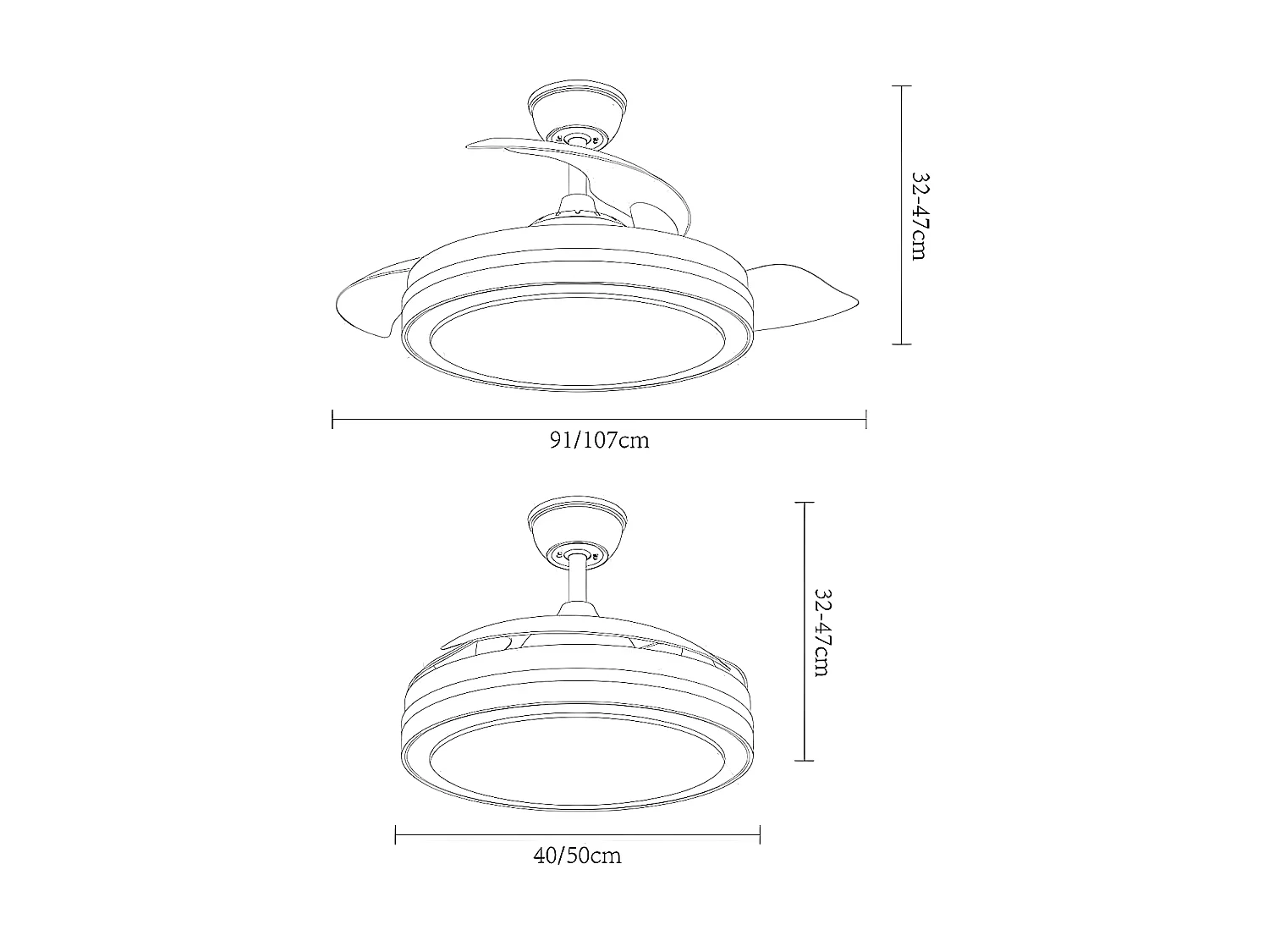 Fan DC ESPARTA S bianco led CCT con memoria a colori Fabrilamp
