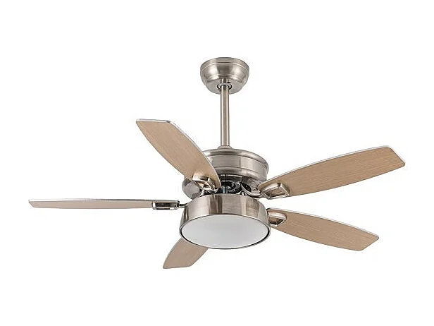 Ventilateur DC BRAW nickel led 5 Manches et télécommande Fabrilamp