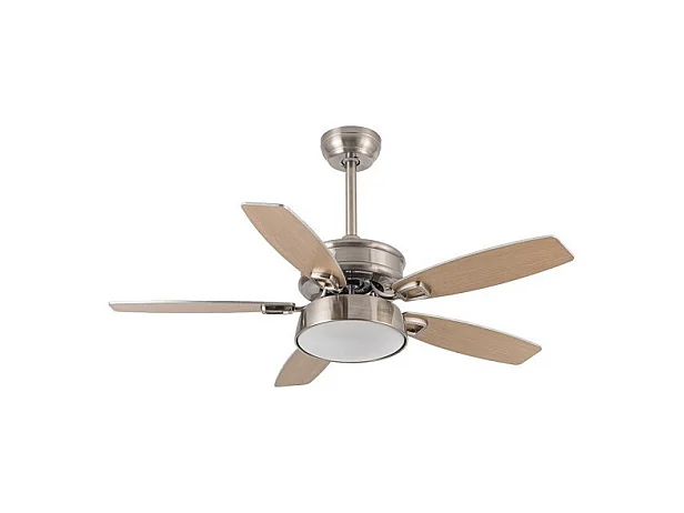 Ventilateur DC BRAW nickel led 5 Manches et télécommande Fabrilamp