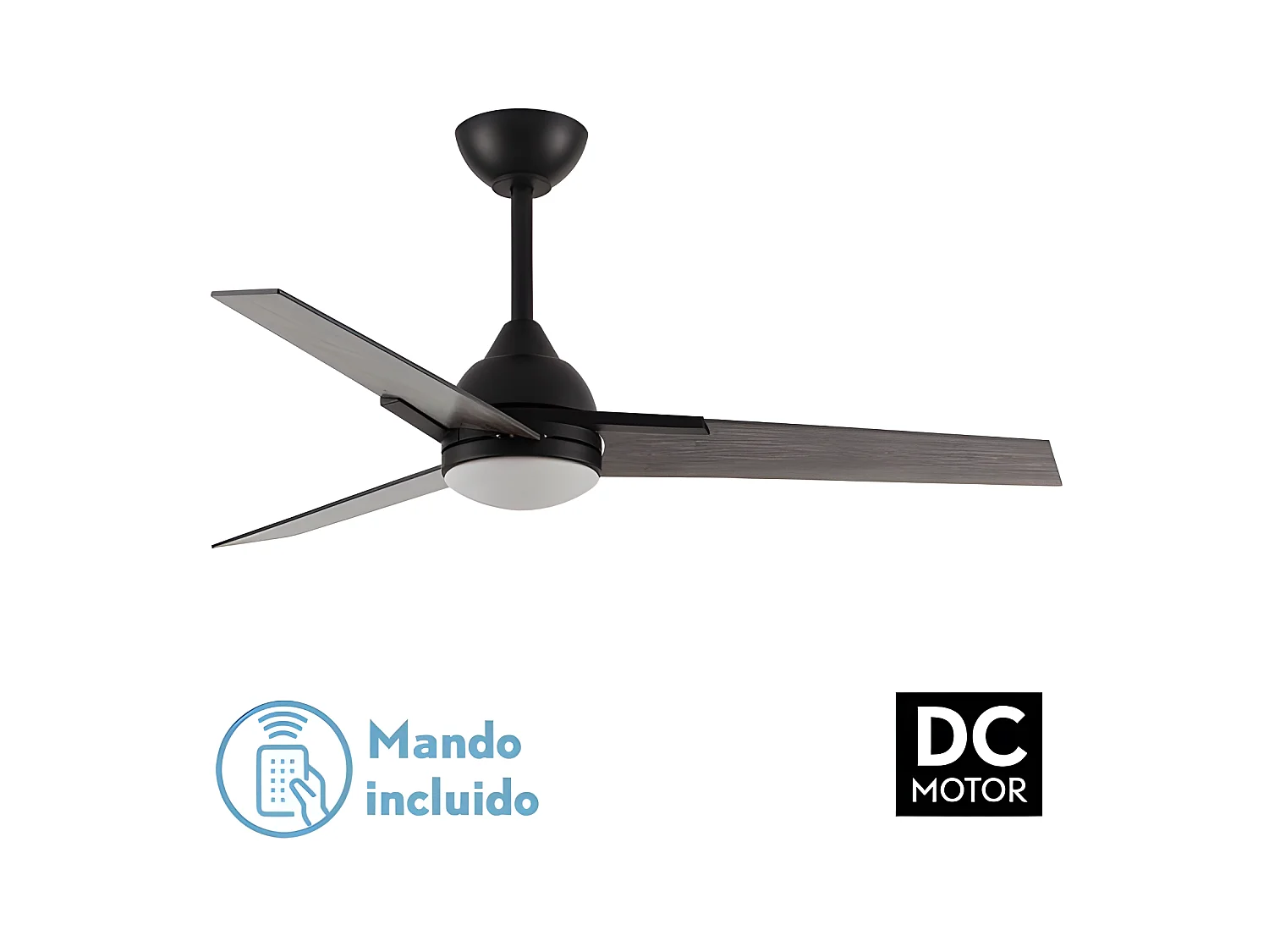 Ventilatore DC ARGESTE Led marrone 22w con 3 temperature e memoria Fabrilamp