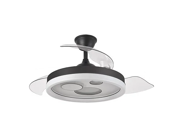Ventilateur DC TURIA noir led 72w 3 températures Fabrilamp