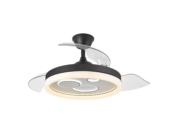 Ventilateur DC TURIA noir led 72w 3 températures Fabrilamp