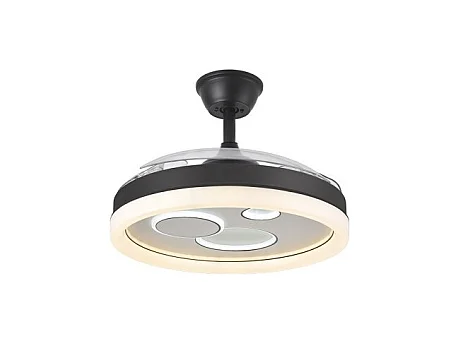 Ventilateur DC TURIA noir led 72w 3 températures Fabrilamp