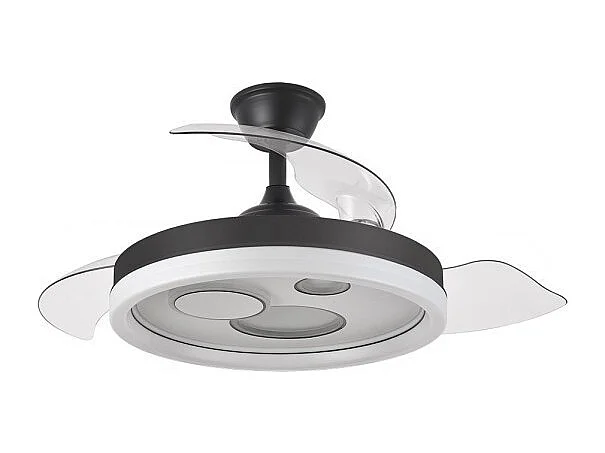 Ventilateur DC TURIA noir led 72w 3 températures Fabrilamp