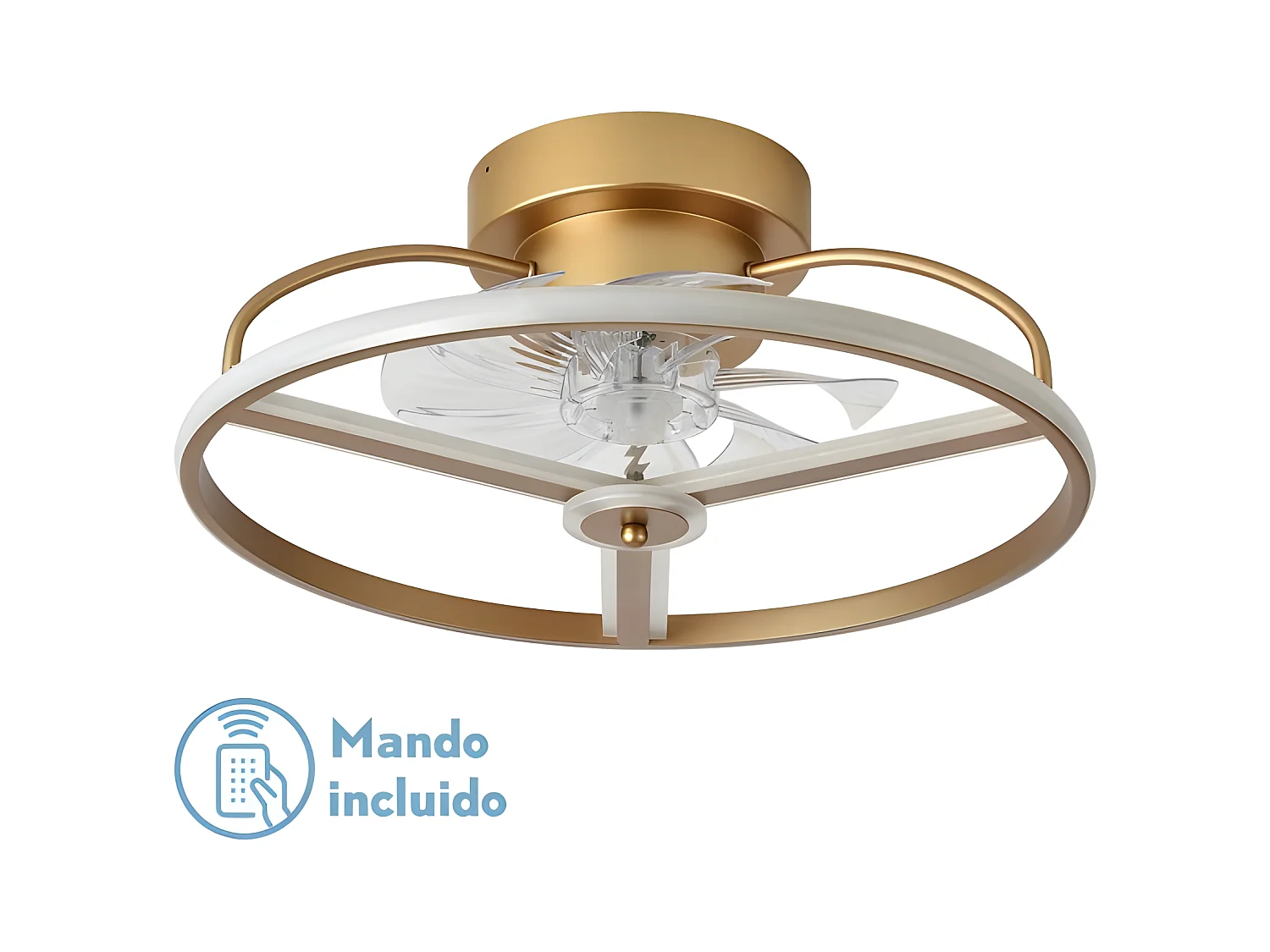 Fan DC BORA oro Led 3 temperature e telecomando Fabrilamp