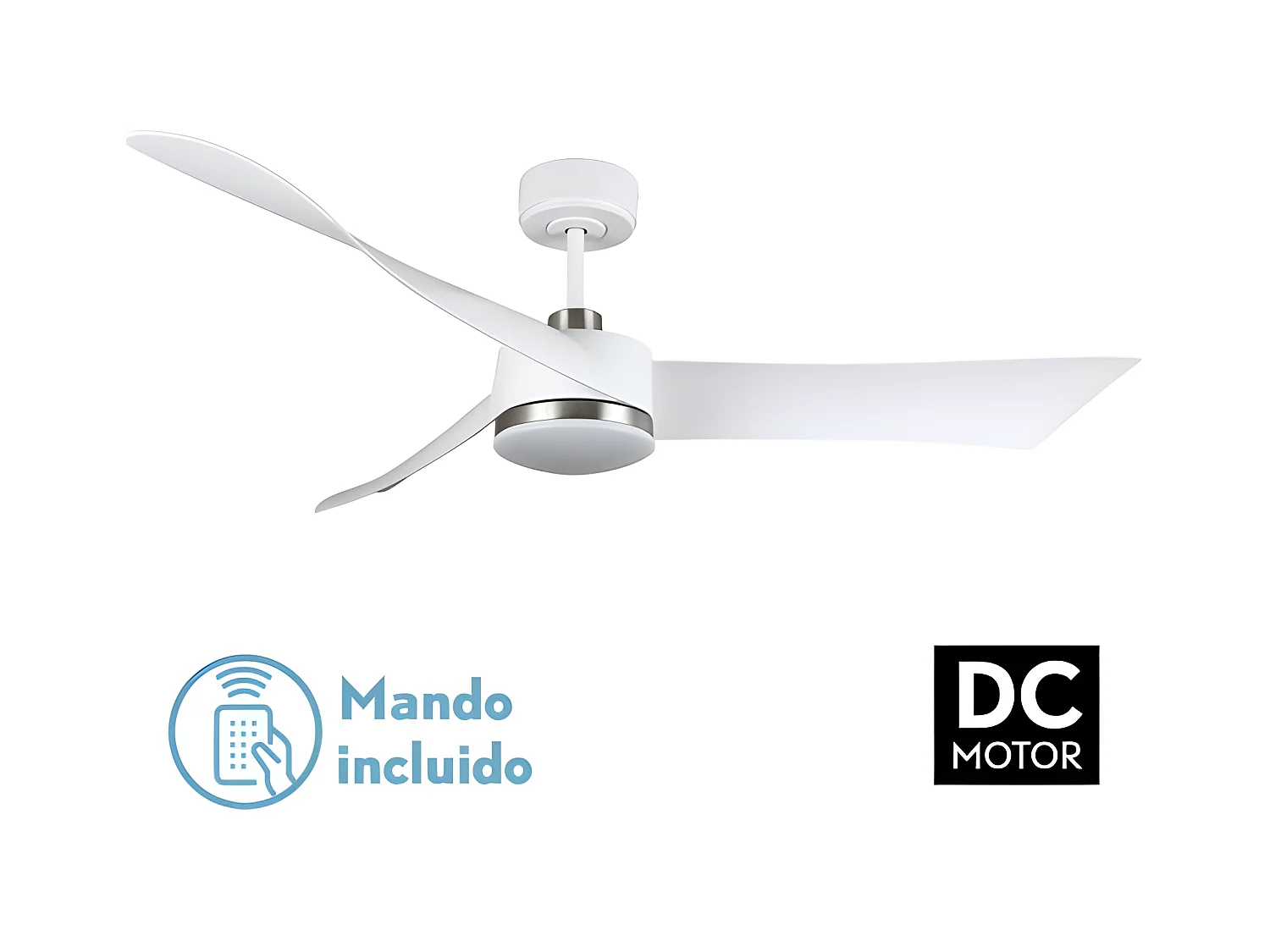 Ventilador Dc Tempel Blanco Led Cct Regulable Con Inverter