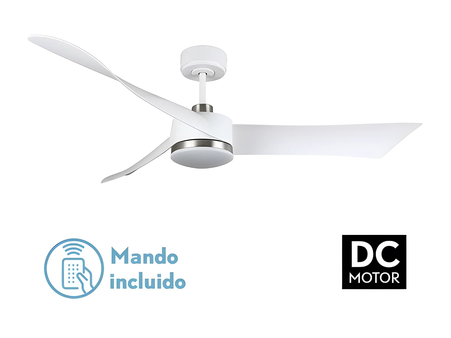 Ventilateur DC TEMPEL LED blanc CCT réglable avec onduleur Fabrilamp