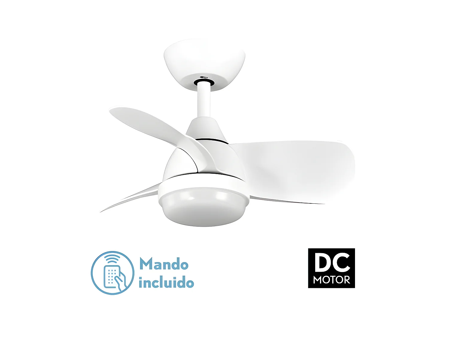 Ventilador Dc Pirdo Blanco Led 24w Con 3 Temperaturas