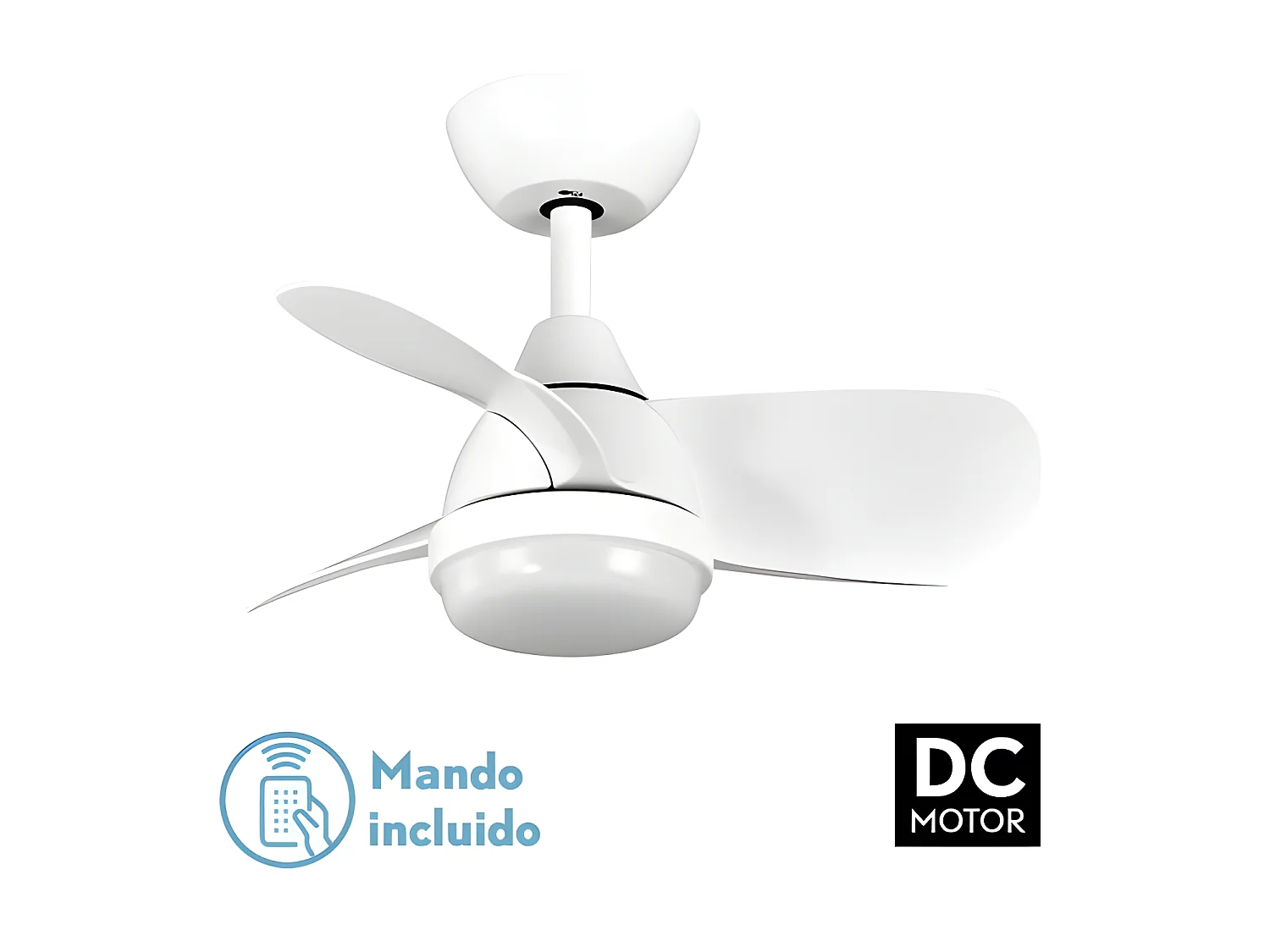 Ventilatore PIRDO LED bianco 24w DC con Fabrilamp 3 temperature