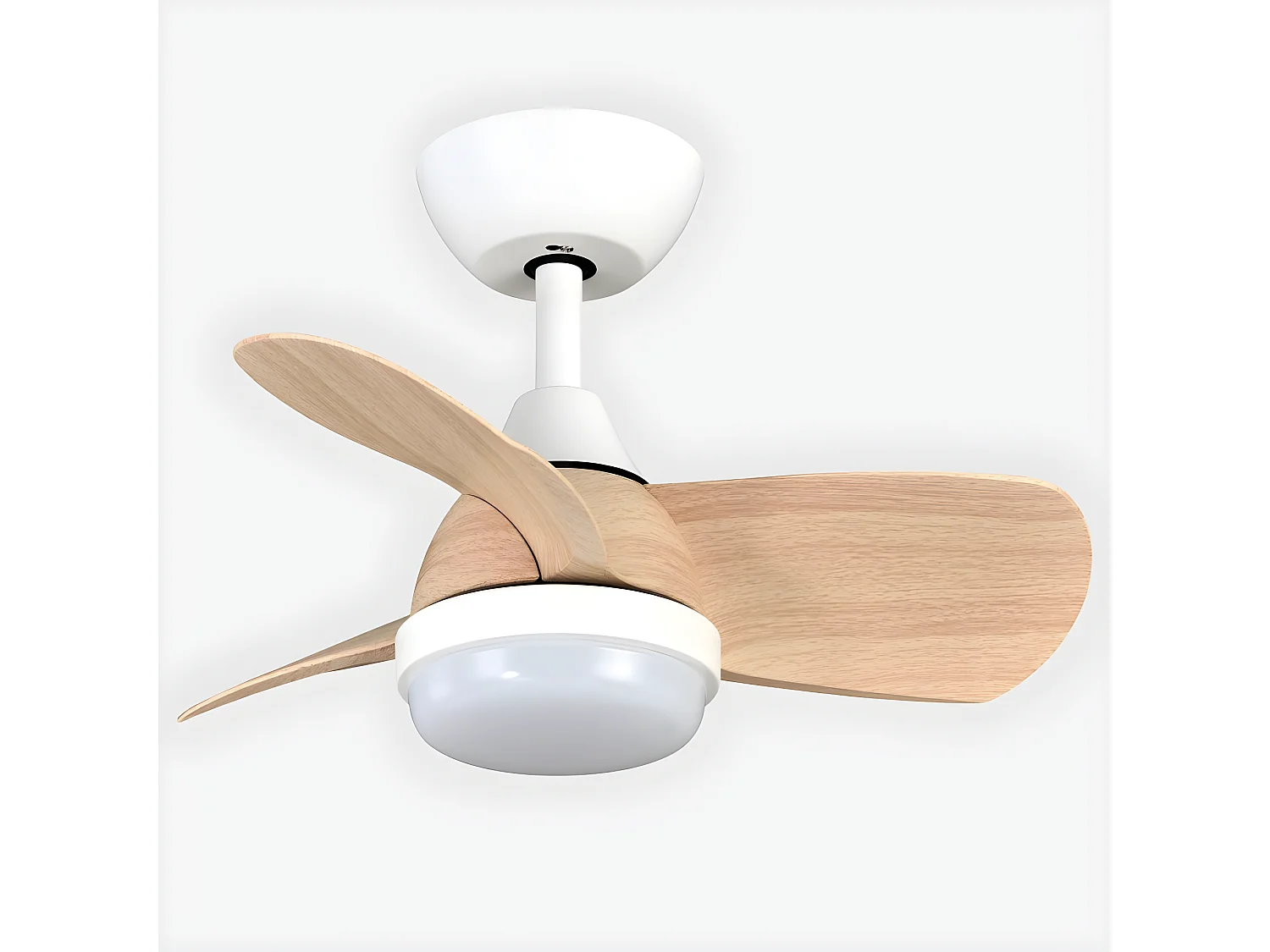 Ventilateur PIRDO hêtre blanc LED 24w DC 3 températures Fabrilamp