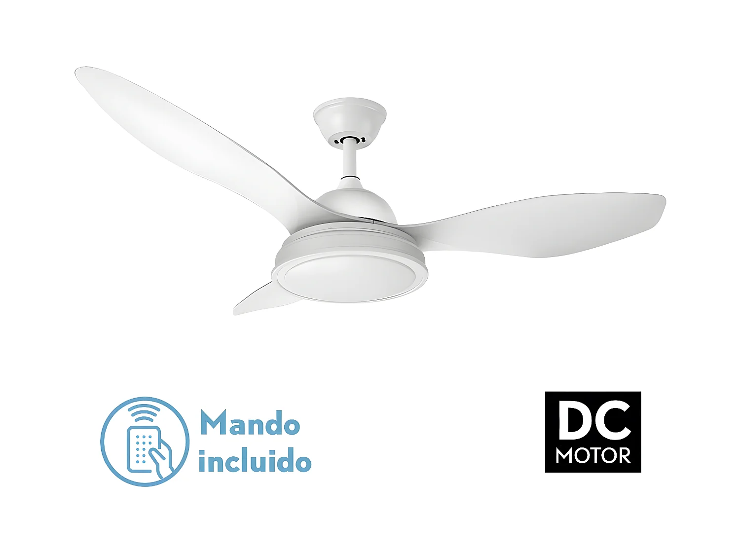 Ventilador Dc Datoo Blanco Led 48w Tres Temperaturas Regulables