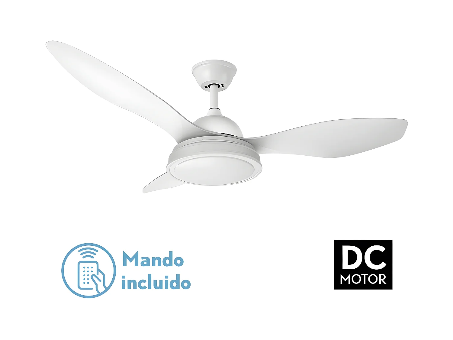 Ventilador Dc Datoo Blanco Led 48w Tres Temperaturas Regulables