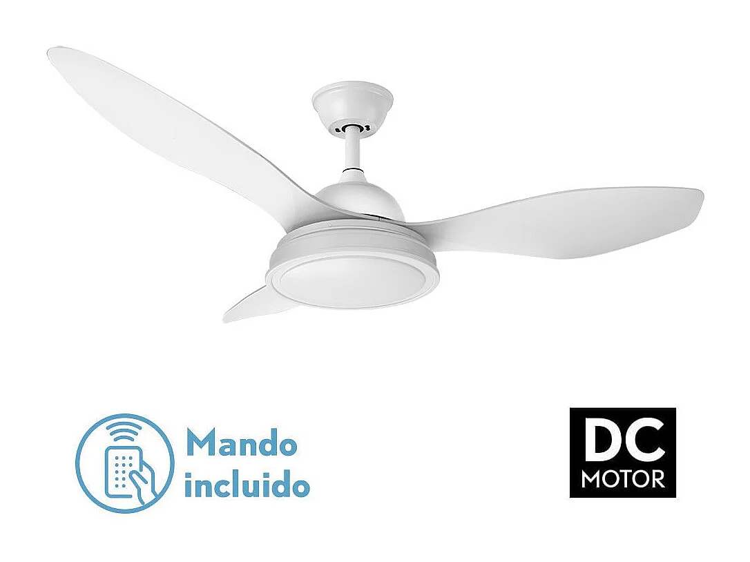 DATOO Ventilateur DC LED Blanc 48w Trois Températures Réglables FABRILAMP