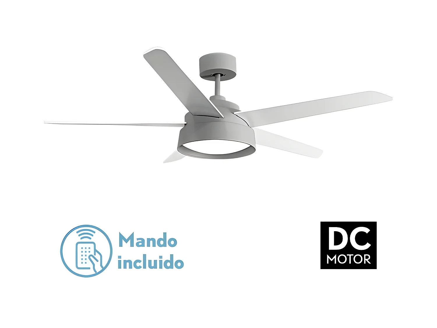 Fan DC LEBECHE grigio LED 3 temperature controllo remoto Fabrilamp