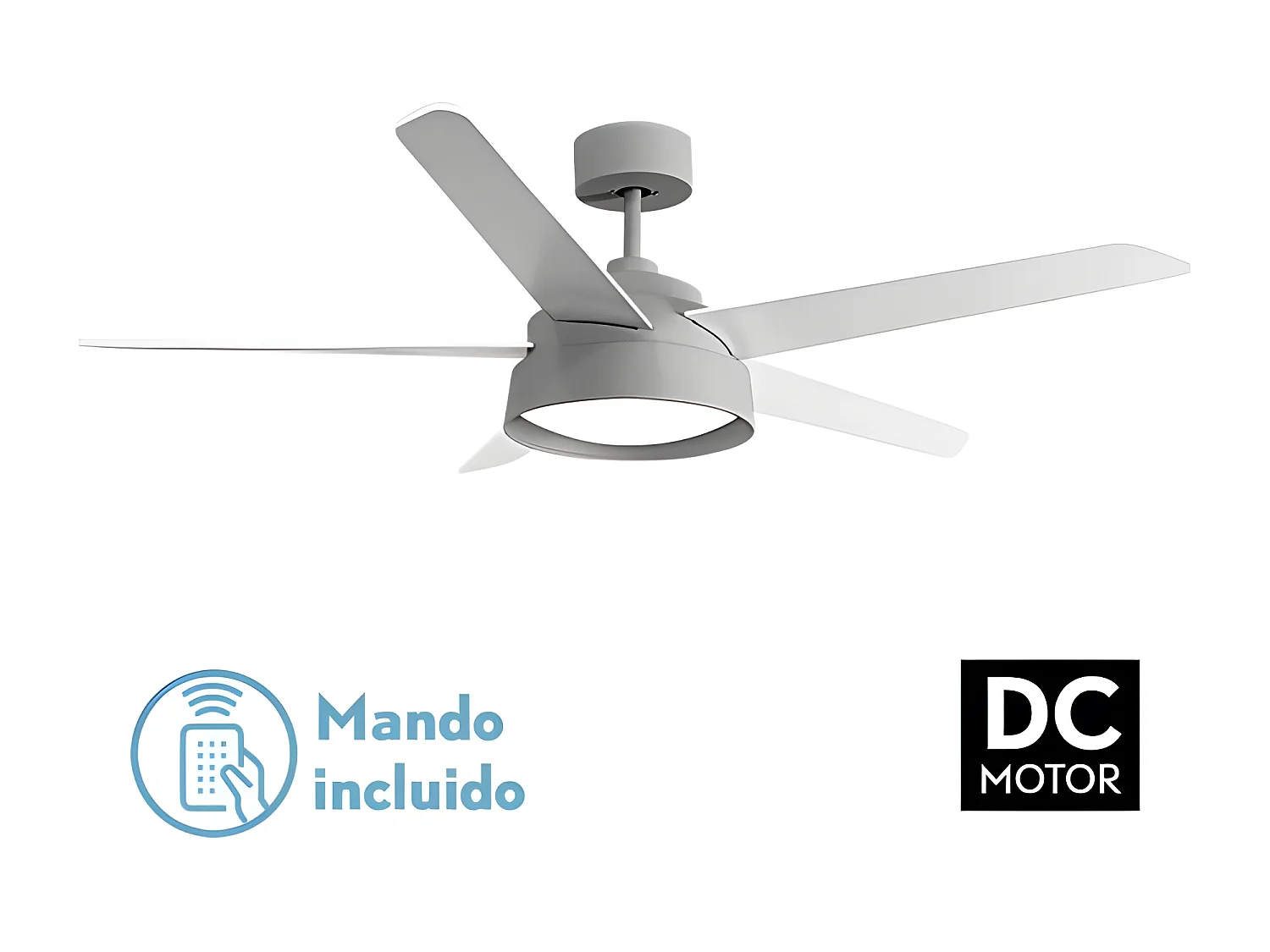 LEBECHE DC ventilateur gris LED 3 températures télécommande Fabrilamp