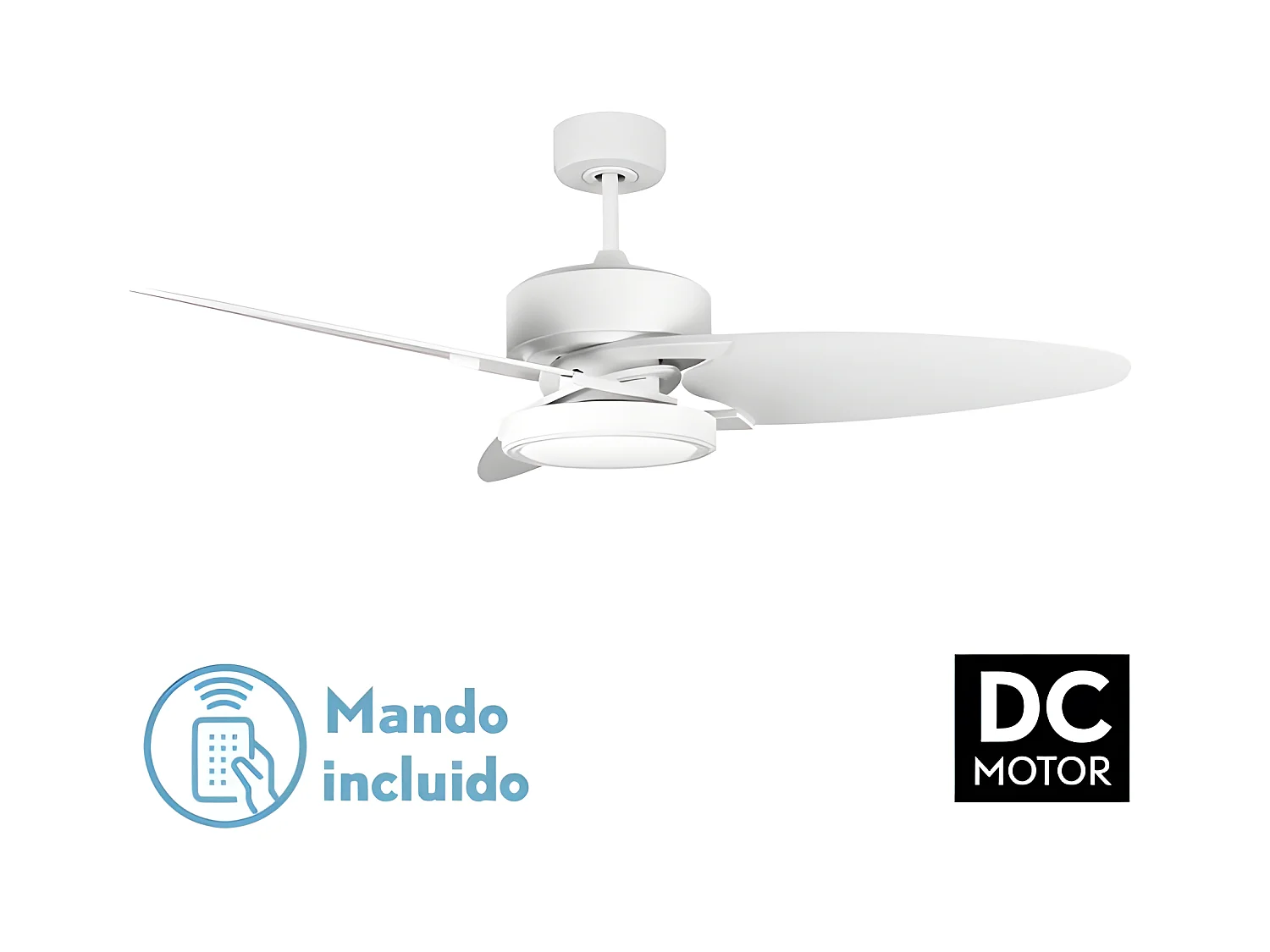 Fan DC CROSS bianco led telecomando e temporizzatore Fabrilamp
