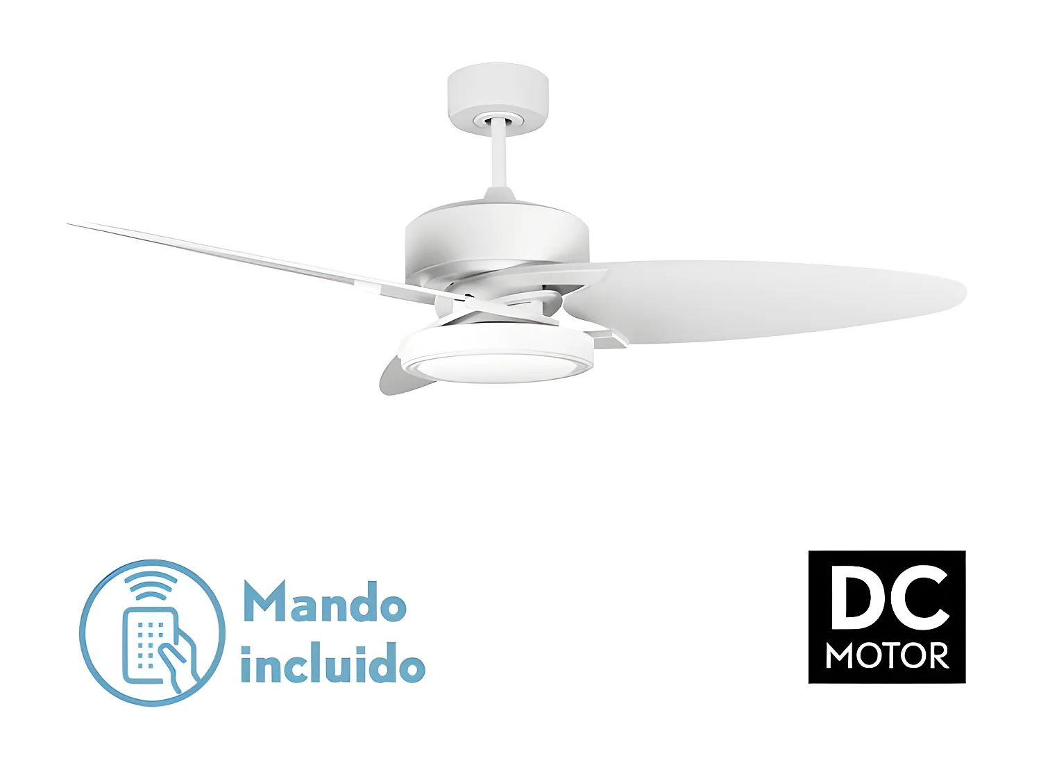 Fan DC CROSS bianco led telecomando e temporizzatore Fabrilamp