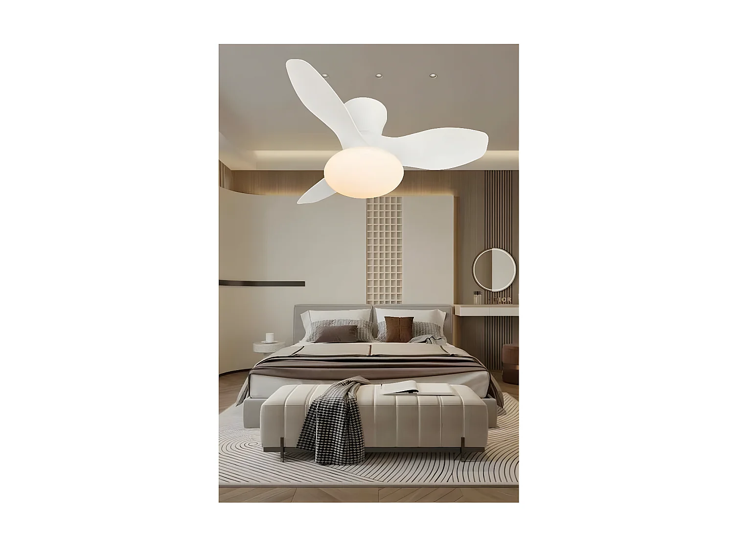 Ventilateur DC TULIP connectivité led noire télécommande dimmable AkunaDecor